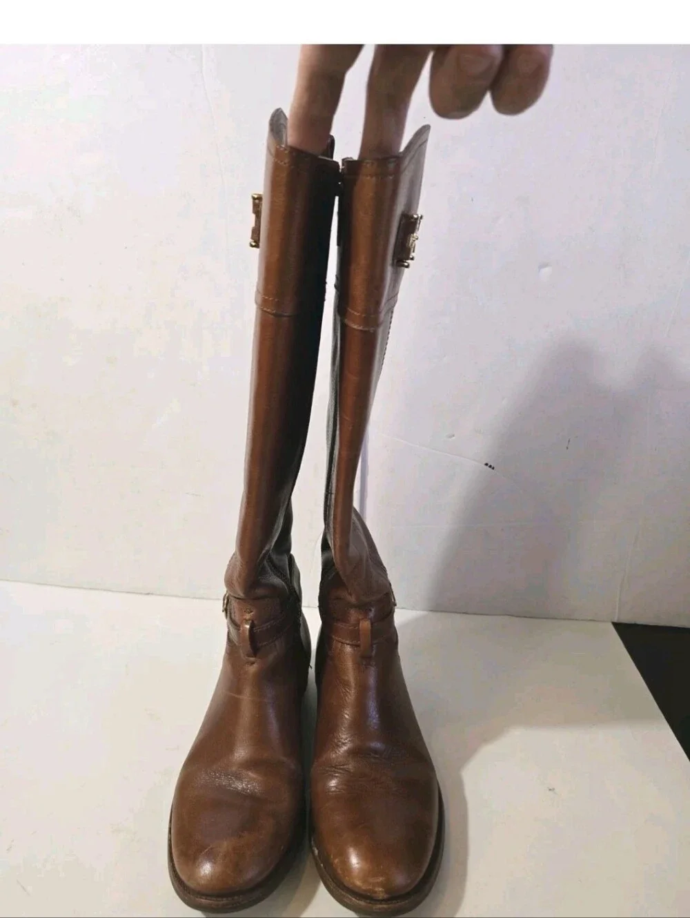 Tory Burch Womens Brown Leather Riding Boots - Classic Equestrian Style Size 7.5